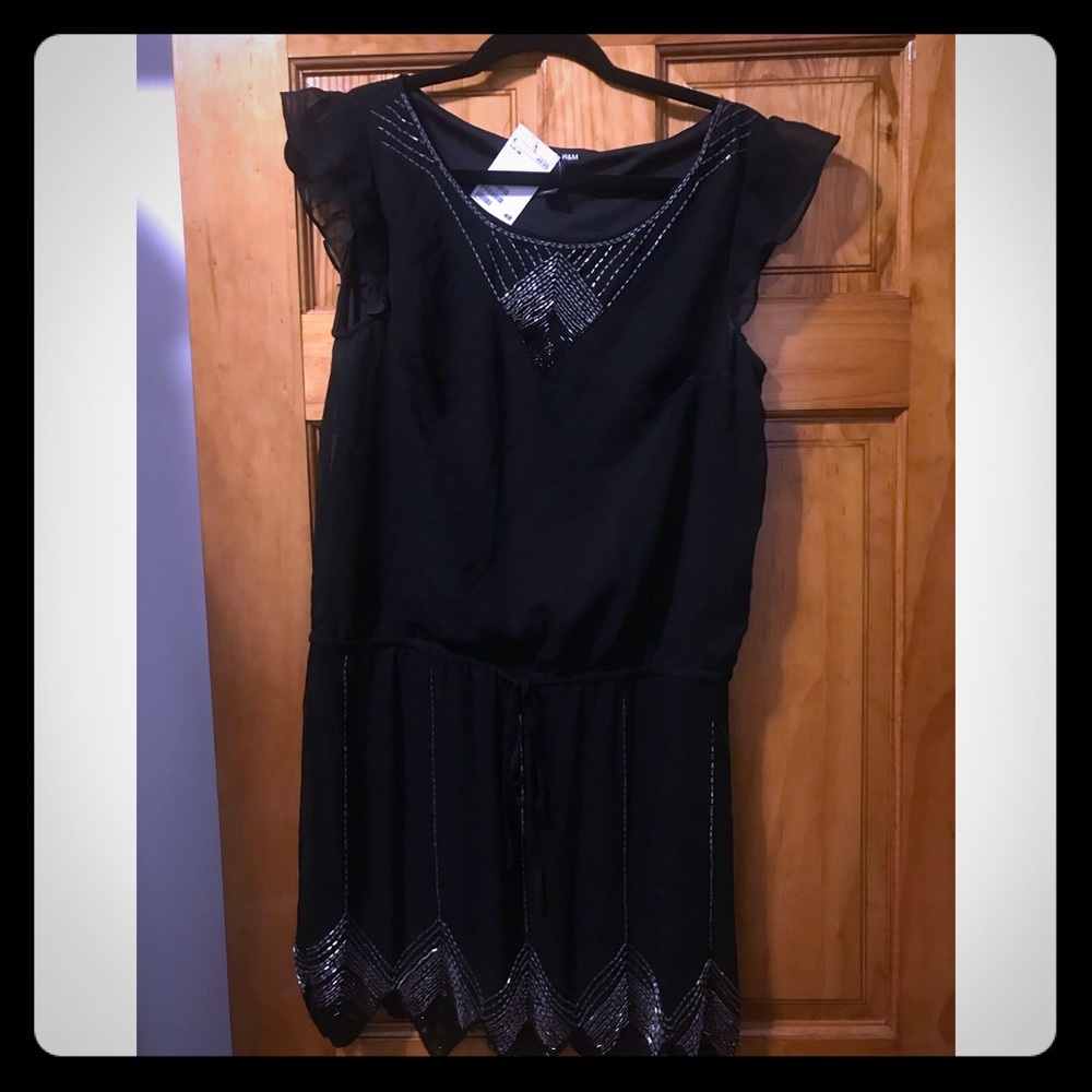 Brand New H&M black embellished cocktail dress